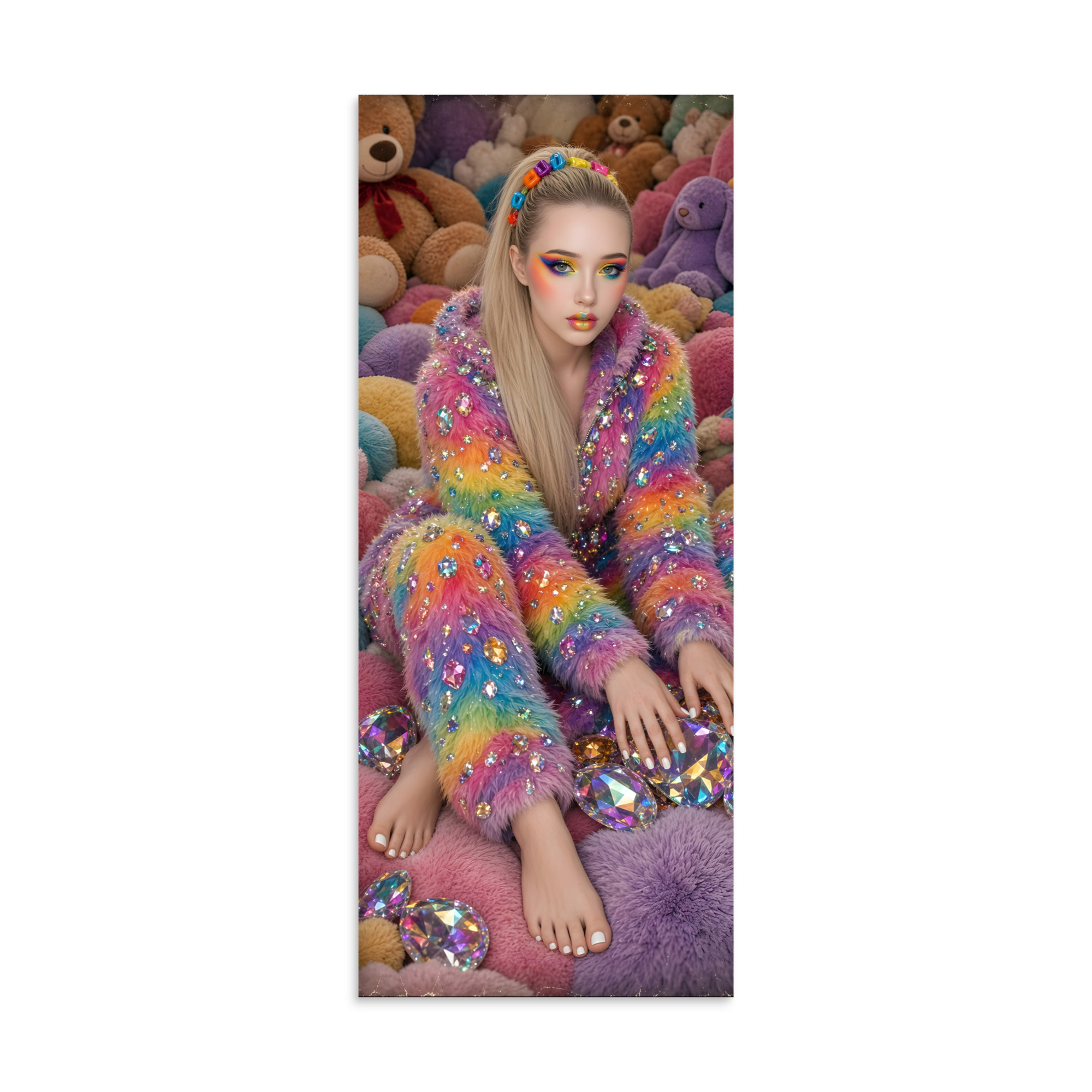 🦶 Aspen's Fun Barefoot Poster, Rainbow Fluffy Art - Image 6