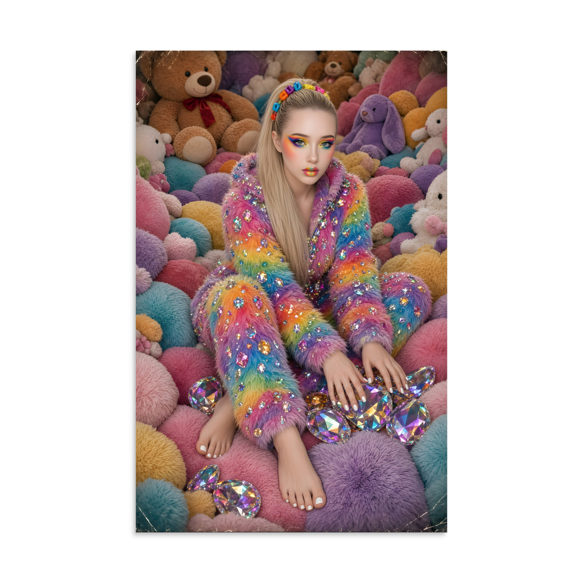 🦶 Aspen's Fun Barefoot Poster, Rainbow Fluffy Art - Image 8