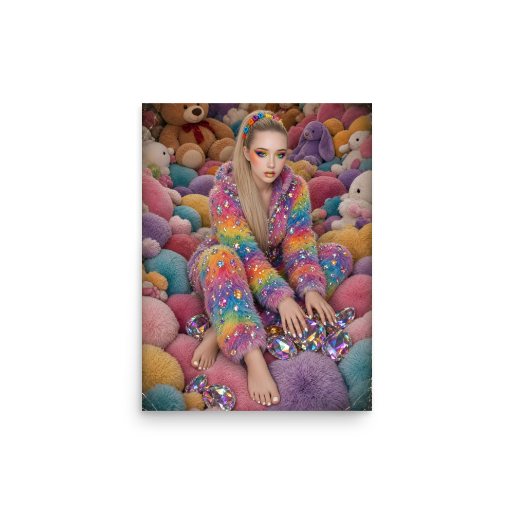🦶 Aspen's Fun Barefoot Poster, Rainbow Fluffy Art - Image 9