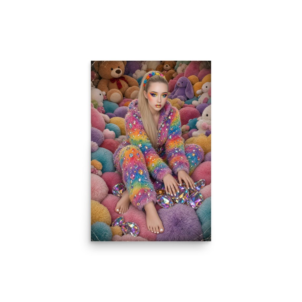 🦶 Aspen's Fun Barefoot Poster, Rainbow Fluffy Art - Image 10