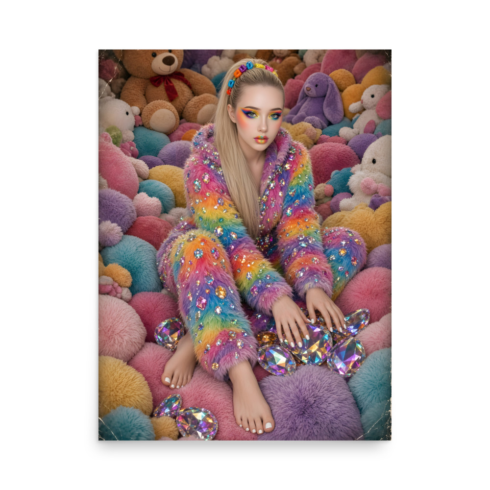 🦶 Aspen's Fun Barefoot Poster, Rainbow Fluffy Art - Image 13