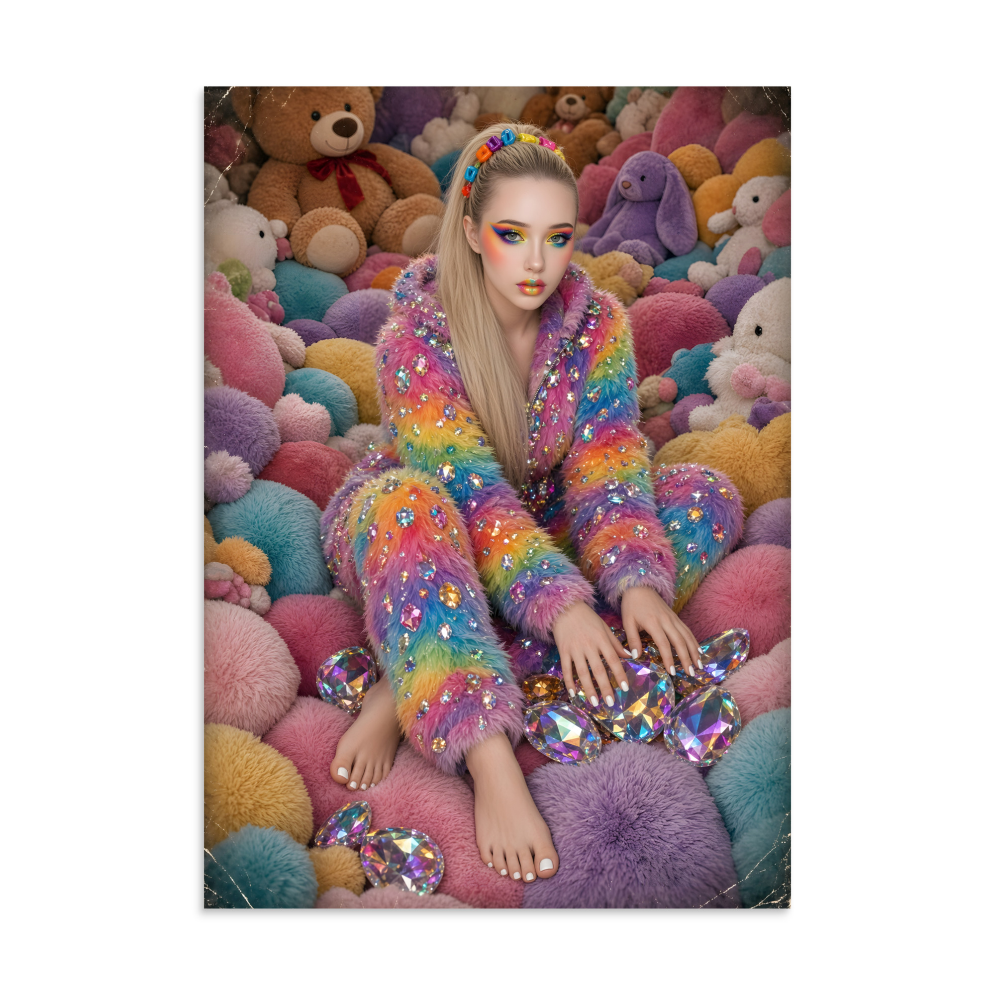 🦶 Aspen's Fun Barefoot Poster, Rainbow Fluffy Art - Image 14