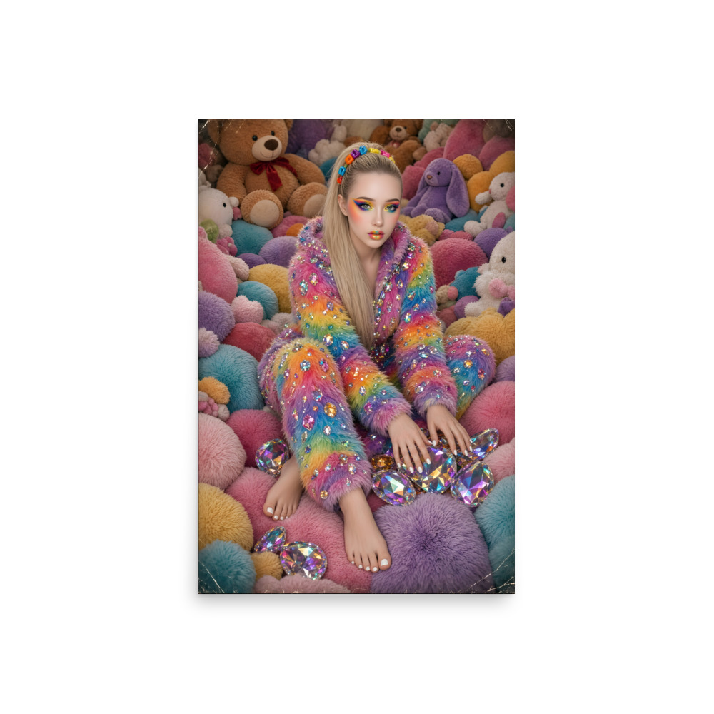 🦶 Aspen's Fun Barefoot Poster, Rainbow Fluffy Art - Image 15