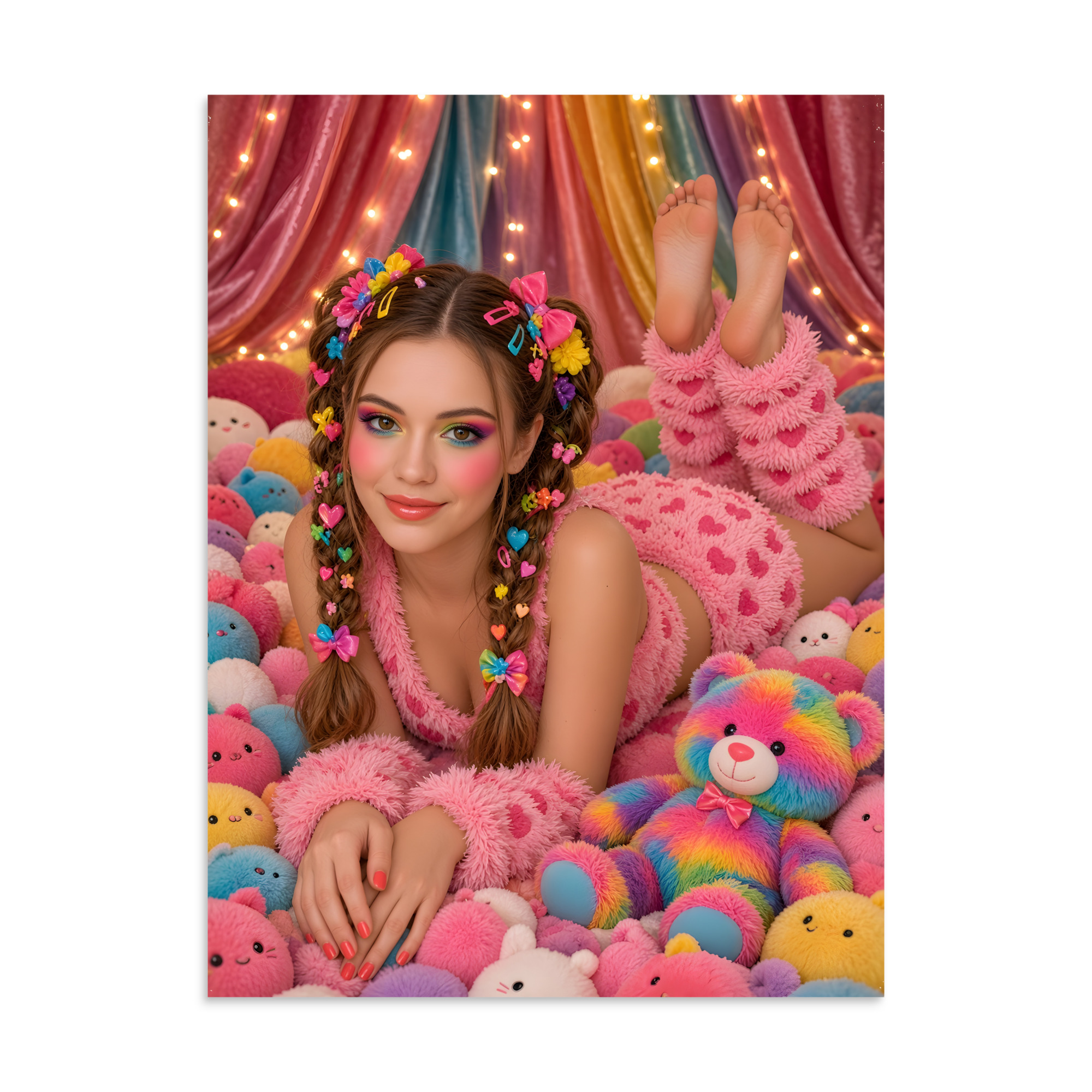 🌈 Ellie's Rainbow Bare Feet Poster, Cute and Bright