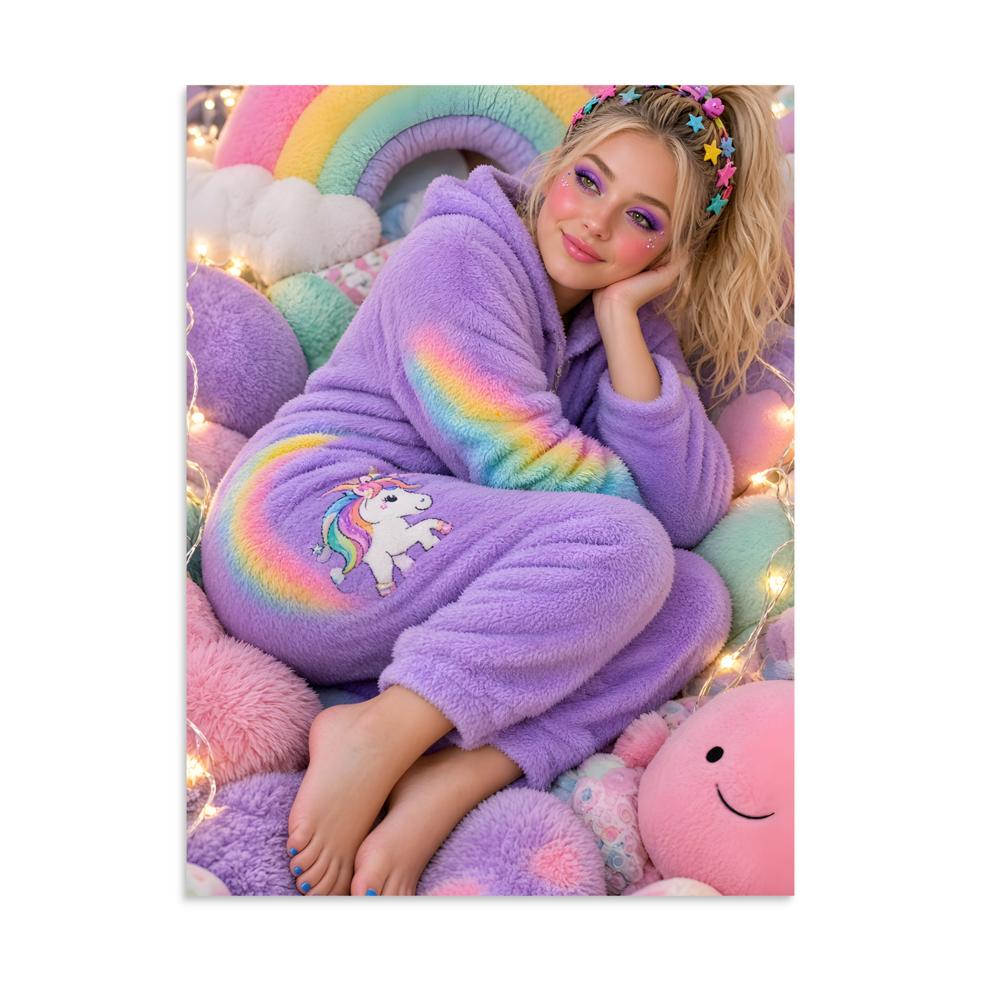 🌈 Katja's Rainbow Bare Feet Poster, Cute and Bright