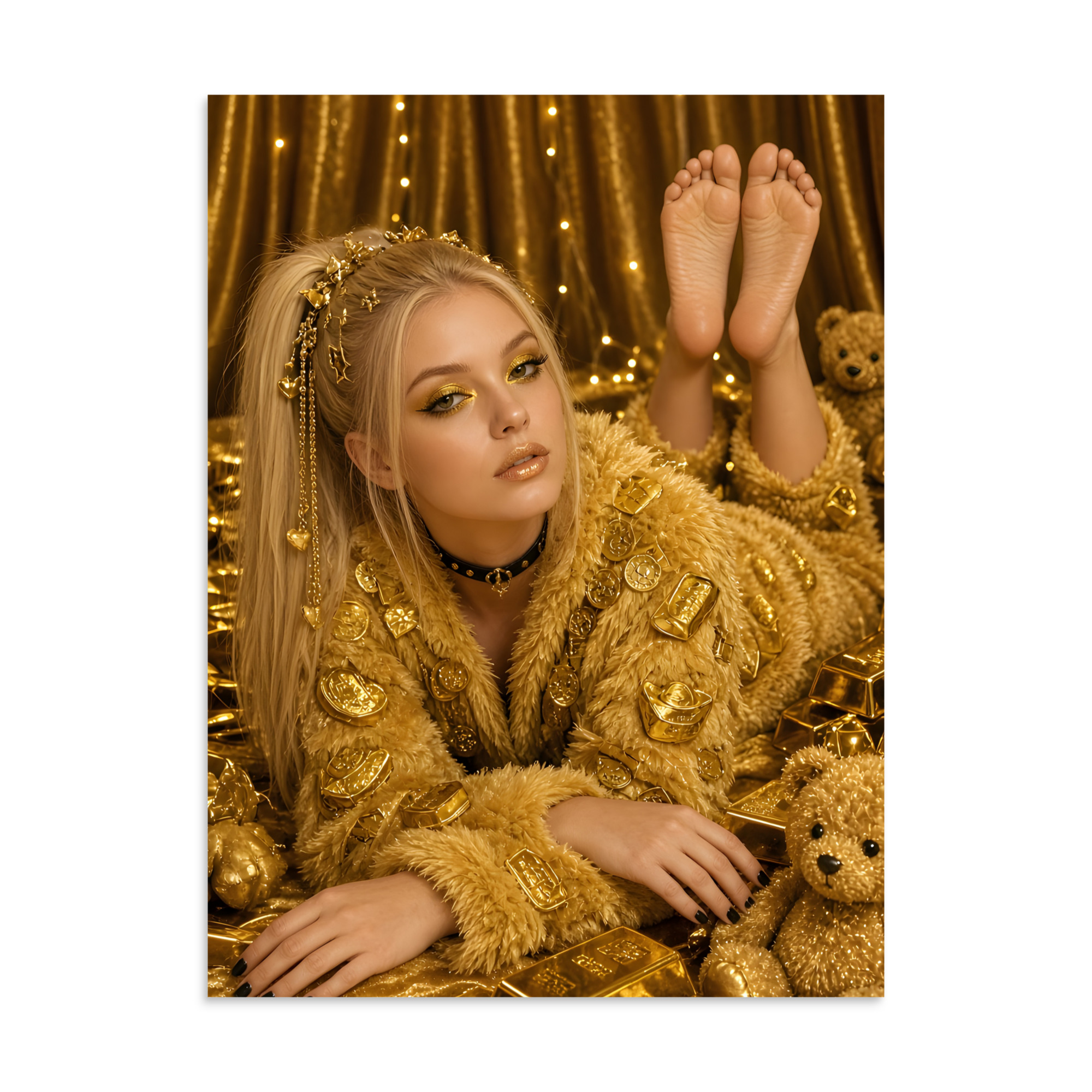 🦶 Katja's Fun Barefoot Poster, Rainbow Fluffy Art
