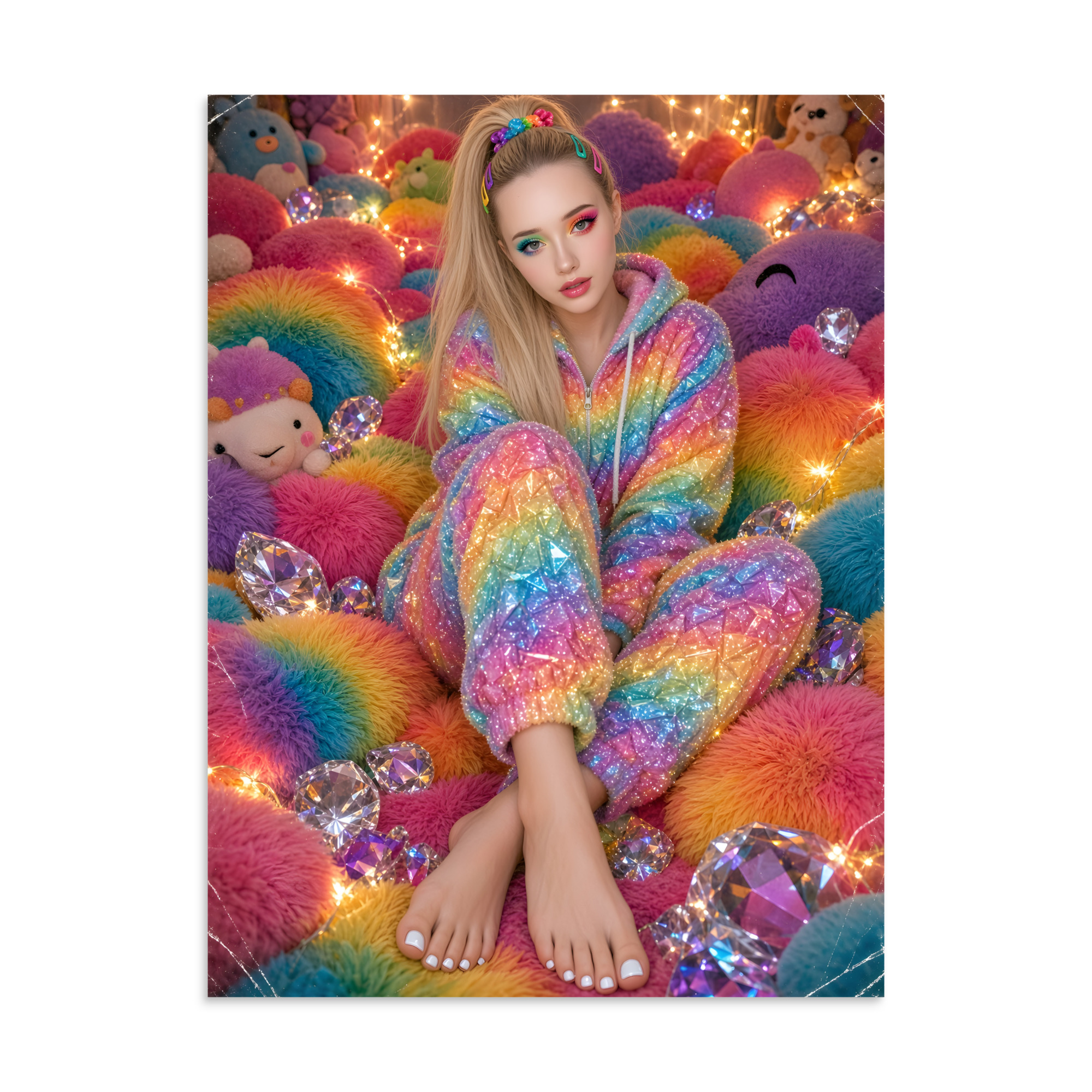 💖 Cute Fluffy Rainbow Feet Poster for Any Wall