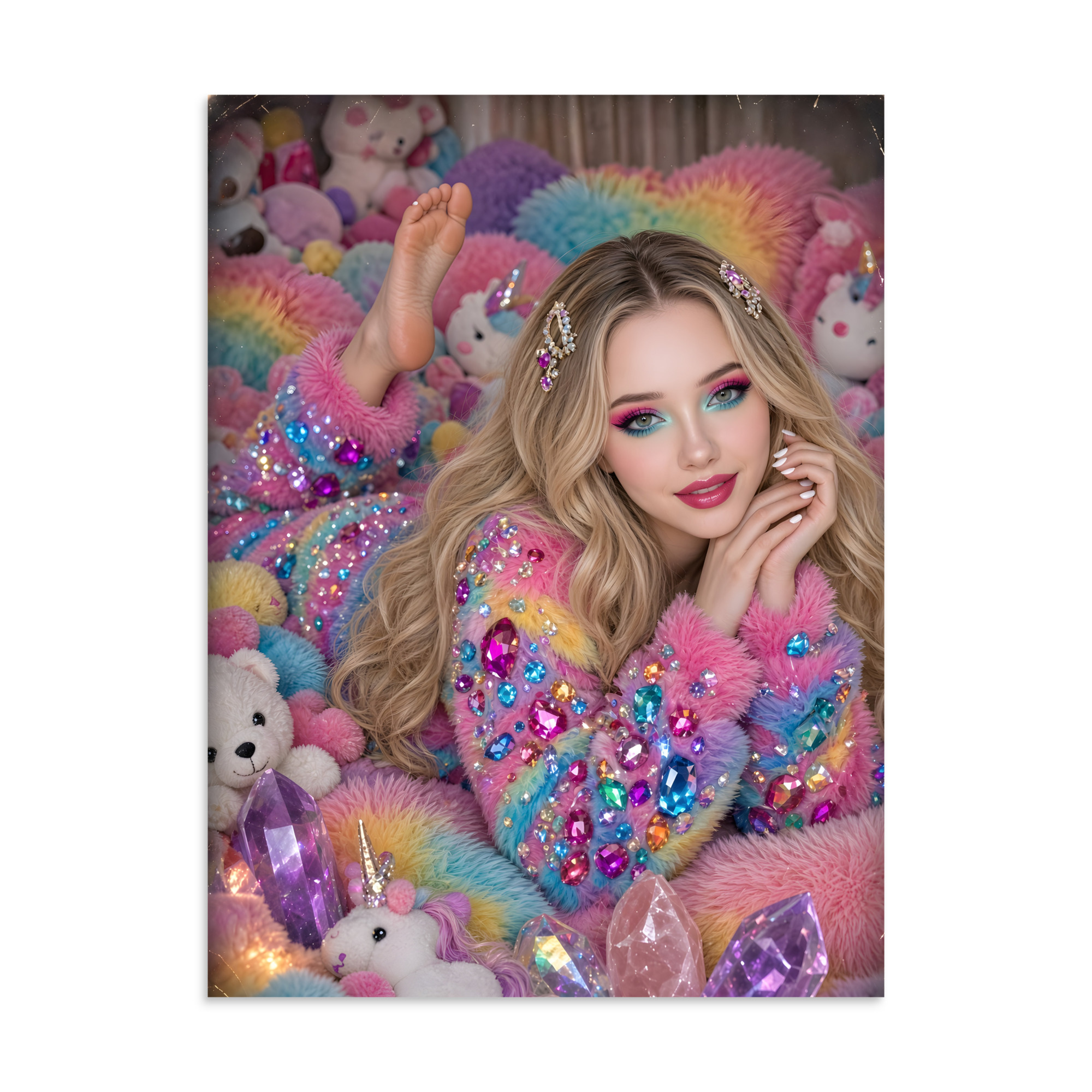 ✨ Aspen's Bright Bare Feet Print, Rainbow Colour Fun