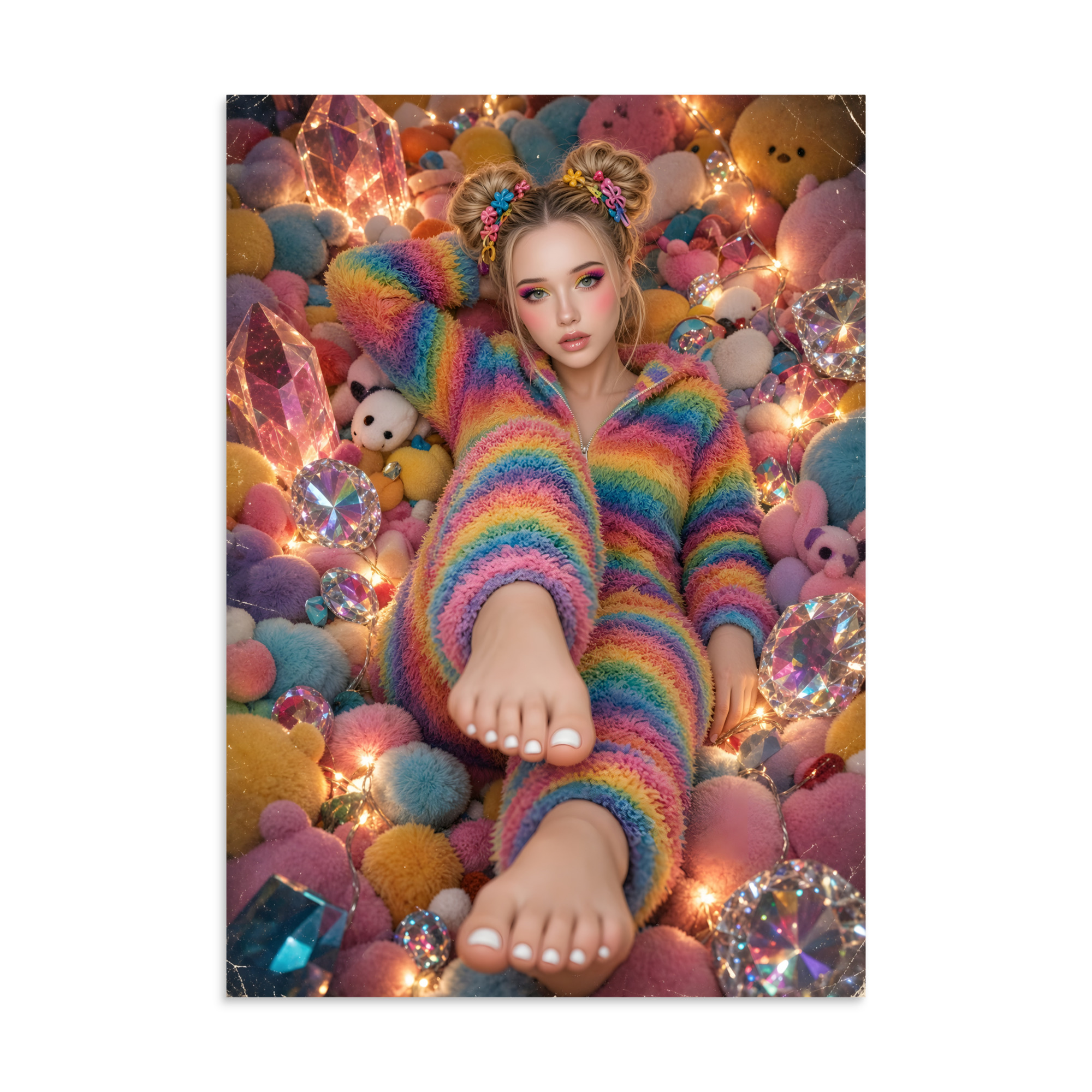 💖 Bare Feet Rainbow Wall Poster, Cute Bright Colour - Image 3