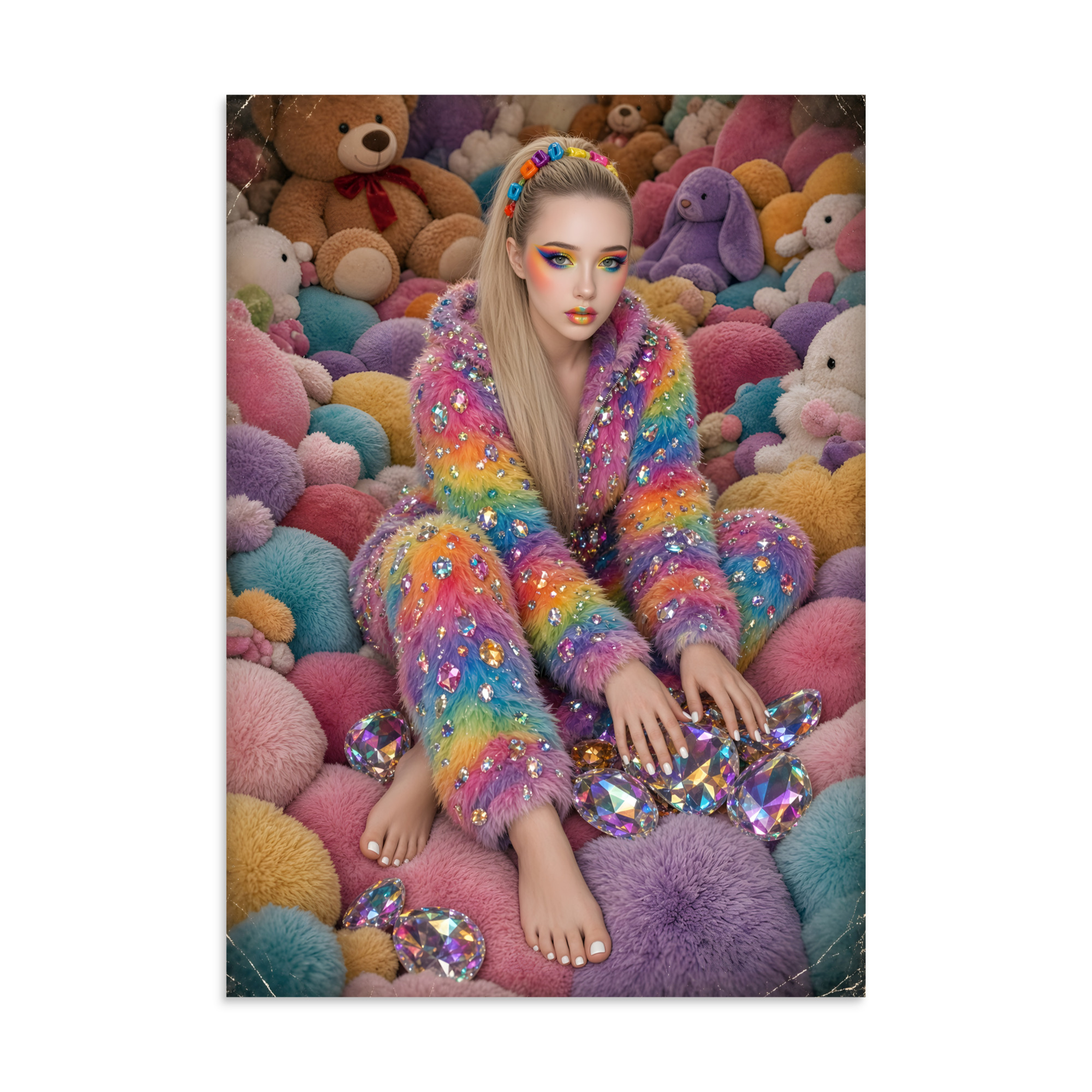 🦶 Aspen's Fun Barefoot Poster, Rainbow Fluffy Art - Image 3