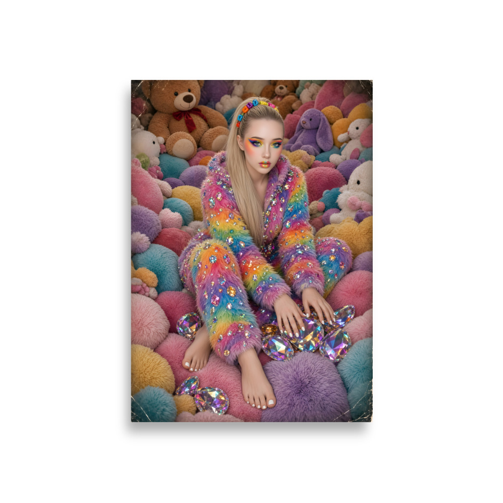 🦶 Aspen's Fun Barefoot Poster, Rainbow Fluffy Art - Image 4